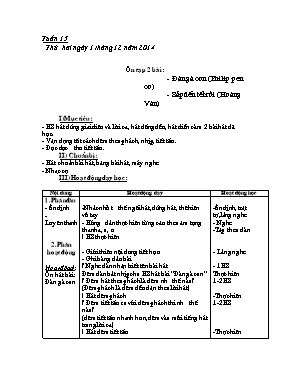 Giáo án Âm nhạc Lớp 1 - Tuần 15
